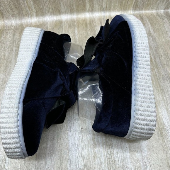 Pink‎ Label Sharon Dasher Loafers Woemens Size 6 Blue Velvet Shoes Slip On - Picture 7 of 12